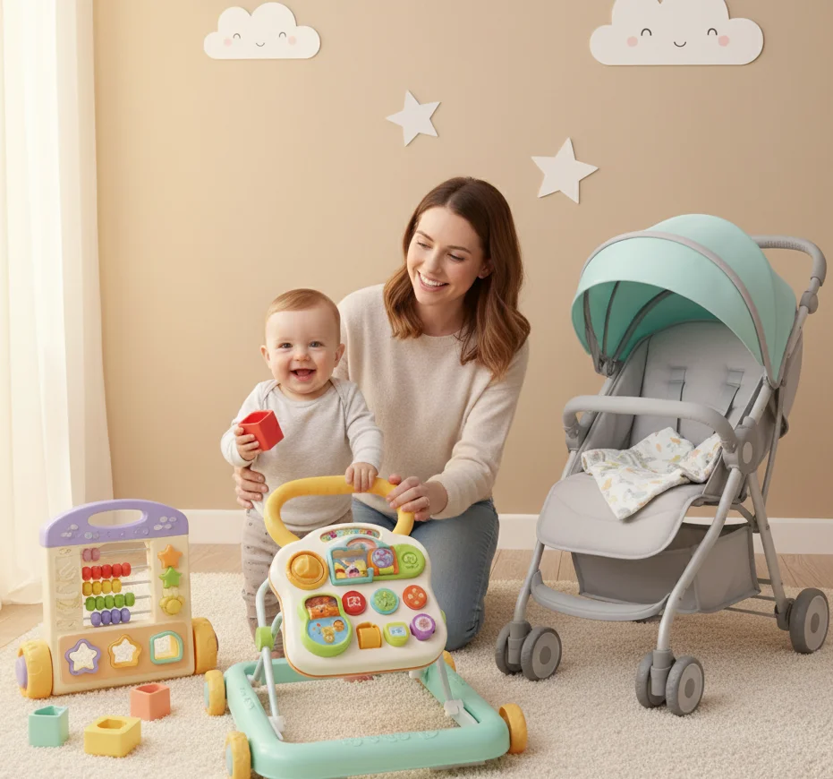 Essential Baby Gear: Walkers, Strollers, and Learning Toys for Your Little One